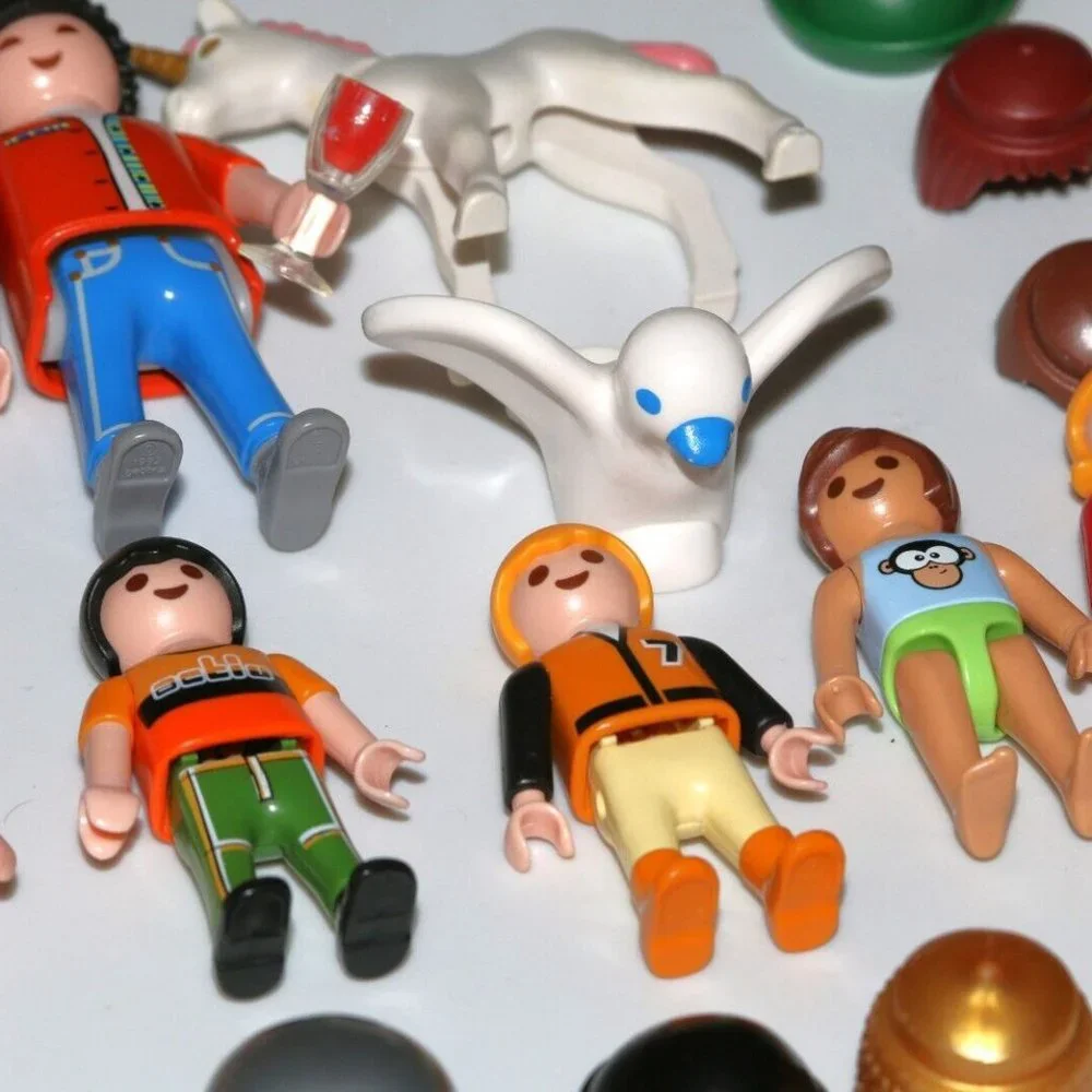 PLAYMOBIL FIGURES child boy woman man unicorn dove bird headgear accessories lot